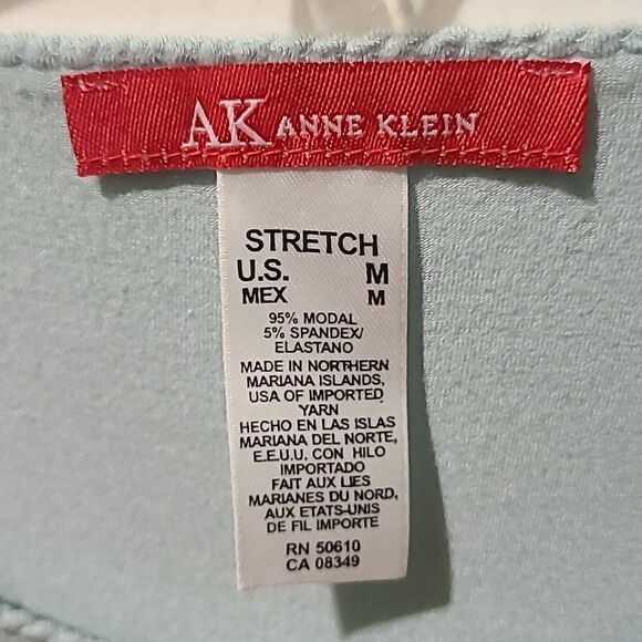 Ladies Medium Anne Klein Mint Stretch Top - Picture 2 of 3